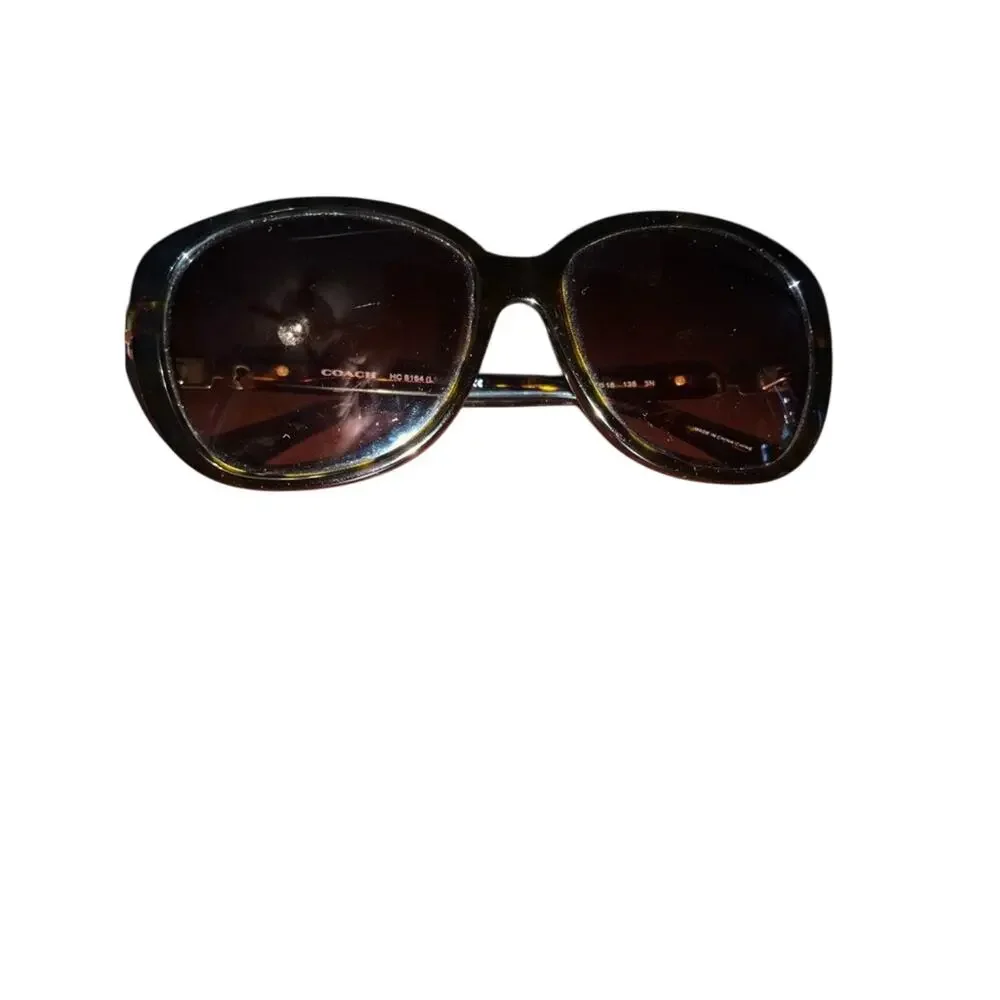 Coach Dark Tortoise Sunglasses HC8164 L953 Bundle w Case & Dust Bag GUC